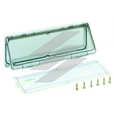 Кришка KF 12 прозора, відкривається, на 12 модулів по 17.5мм, (228х80х23мм), IP65, Spelsberg